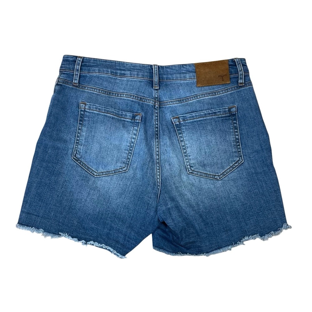 Tecovas Cutt-Off Jeans Shorts Womens 30 (Fits 32x5) Light Wash Stretch Denim - Picture 3 of 7